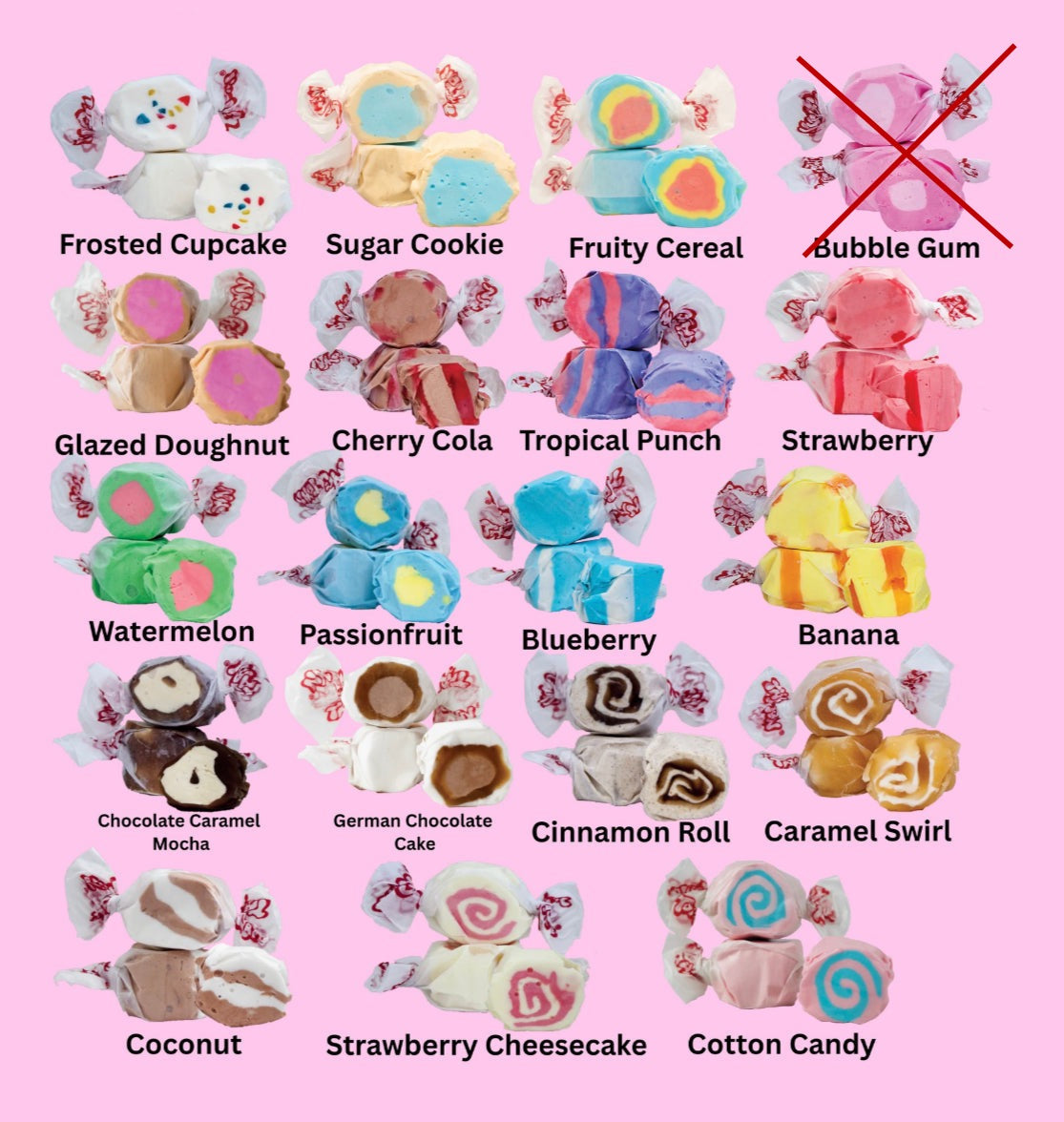 Salt Water Taffy 18 smaker/600g